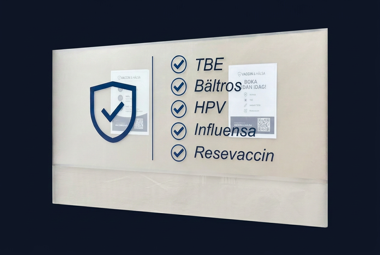 Akrylskylt för Vaccin & Hälsa